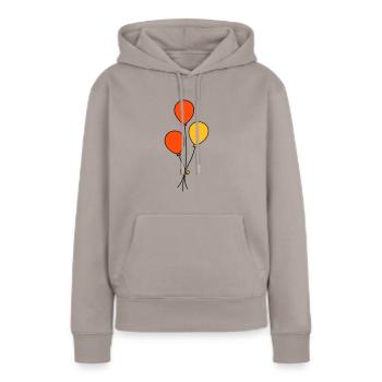 Luftballons dreifarbig - Frauen Premium Bio Hoodie - Taupe - Vorne - Julia (174cm)