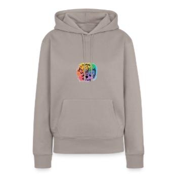 Sage and Crystals fuel my witchcraft - Frauen Premium Bio Hoodie - Taupe - Vorne - Julia (174cm)