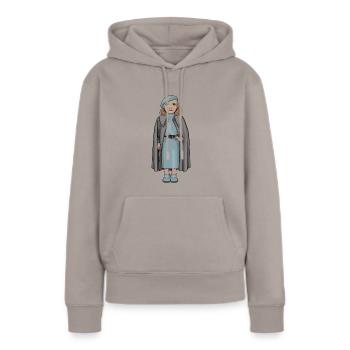 Greta Garbo - Frauen Premium Bio Hoodie - Taupe - Vorne - Julia (174cm)
