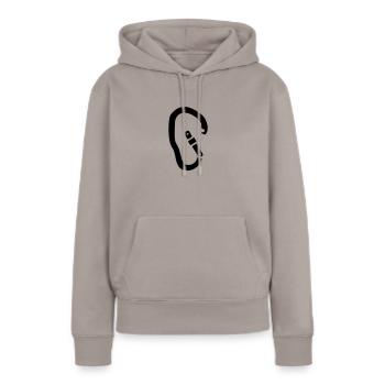 HMS Karabiner - Frauen Premium Bio Hoodie - Taupe - Vorne - Julia (174cm)