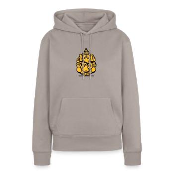 Ganesha Elephant No.04.2_2c - Sweat à capuche Premium bio Femme - taupe - Devant - Julia (174cm)