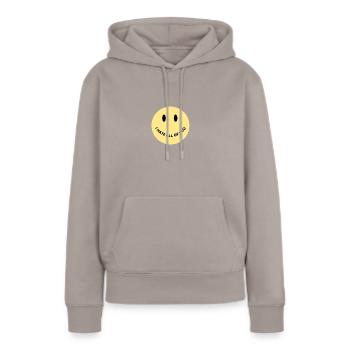 I hate all of you - Frauen Premium Bio Hoodie - Taupe - Vorne - Julia (174cm)