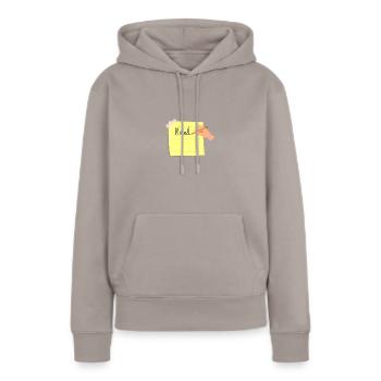 Renommé - Sweat à capuche Premium bio Femme - taupe - Devant - Julia (174cm)