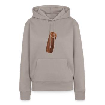 Connectez-vous debout journaux - Sweat à capuche Premium bio Femme - taupe - Devant - Julia (174cm)
