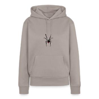 Araignée - Sweat à capuche Premium bio Femme - taupe - Devant - Julia (174cm)