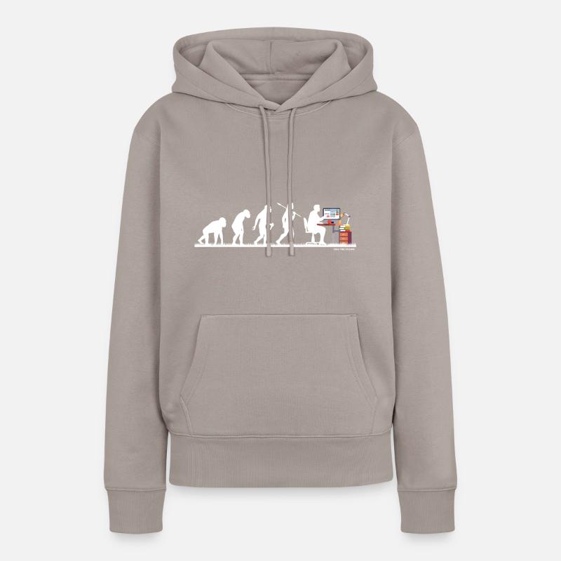 Evolution Nerd Geek Hacker Coder Programmer - Women’s Premium Organic Hoodie - taupe