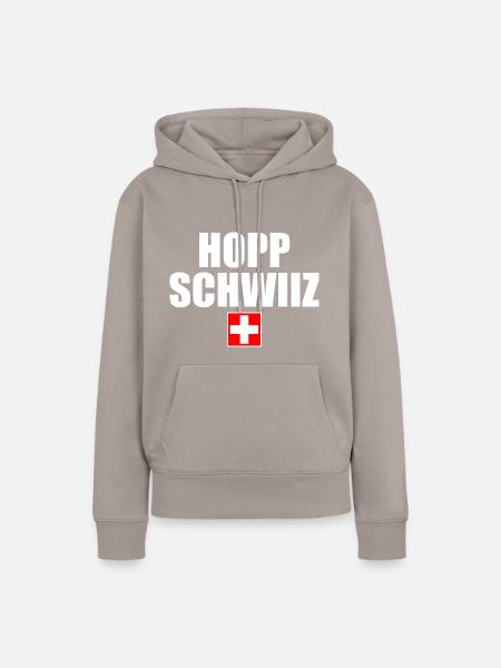 Hopp schwiiz - Frauen Premium Bio Hoodie - Taupe