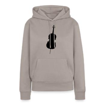 Violoncelle - Sweat à capuche Premium bio Femme - taupe - Devant - Julia (174cm)