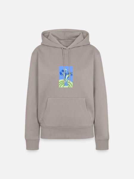 Frühlingsblumen - Frauen Premium Bio Hoodie - Taupe