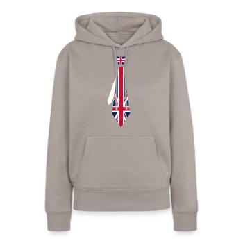 Krawatte Great Britain - Frauen Premium Bio Hoodie - Taupe - Vorne - Julia (174cm)