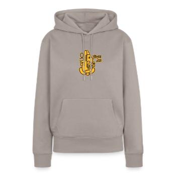 Ganesha Elephant No.05_2c - Sweat à capuche Premium bio Femme - taupe - Devant - Julia (174cm)