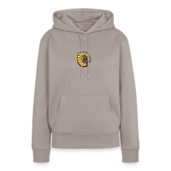 Jakobsmuschel - Frauen Premium Bio Hoodie - Taupe - Vorne - Julia (174cm)