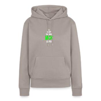 Lustiger Spruch Lack gesoffen , für den Lackierer - Frauen Premium Bio Hoodie - Taupe - Vorne - Julia (174cm)