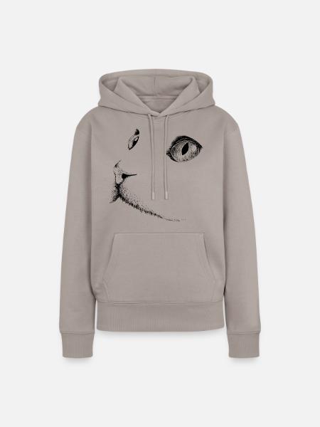Katzenkopf 1- Katzengesicht - Frauen Premium Bio Hoodie - Taupe