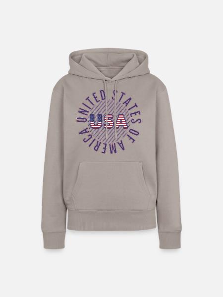 USA - Frauen Premium Bio Hoodie - Taupe