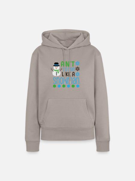 Schneemann - Frauen Premium Bio Hoodie - Taupe