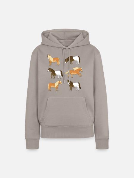 Shetlandpony Auswahl - Frauen Premium Bio Hoodie - Taupe