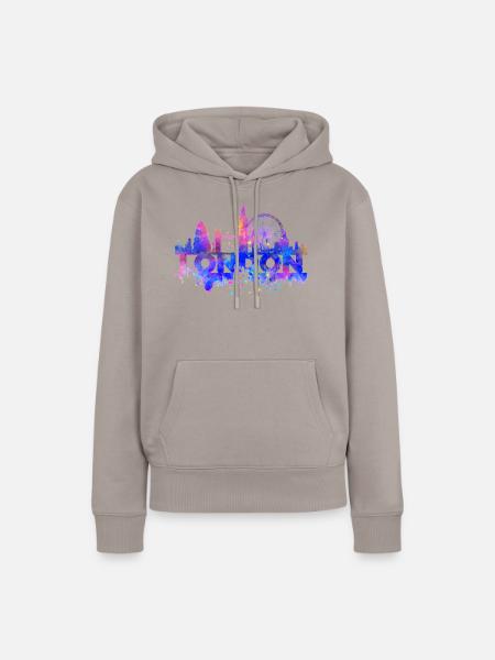 LONDON PASTEL - Frauen Premium Bio Hoodie - Taupe