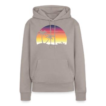 SPRING SUNSET - Sweat à capuche Premium bio Femme - taupe - Devant - Julia (174cm)