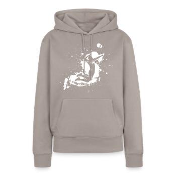 Volleyball Spike Man Weiß - Frauen Premium Bio Hoodie - Taupe - Vorne - Julia (174cm)