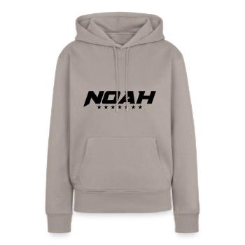 noah name - Frauen Premium Bio Hoodie - Taupe - Vorne - Julia (174cm)