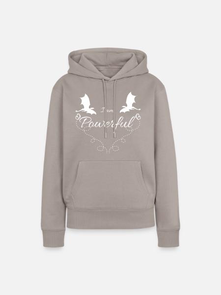 Ich bin mächtig - Frauen Premium Bio Hoodie - Taupe