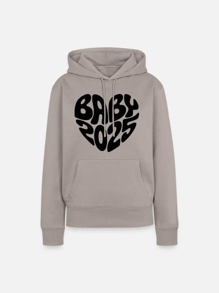 Baby 2025 - Frauen Premium Bio Hoodie - Taupe