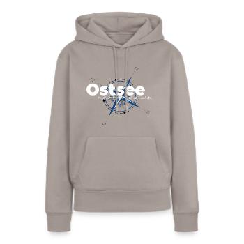 Mer Baltique - plus de mer n'est pas! - Sweat à capuche Premium bio Femme - taupe - Devant - Julia (174cm)