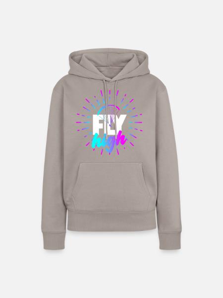 FLY high 2 - Frauen Premium Bio Hoodie - Taupe