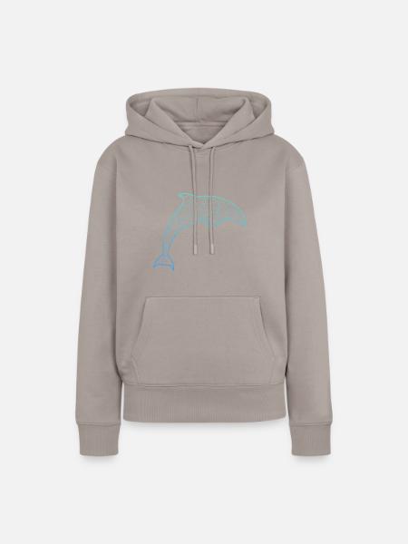 Delfin dolphin - Frauen Premium Bio Hoodie - Taupe