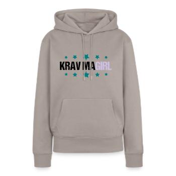Krav Maga Girl - Sweat à capuche Premium bio Femme - taupe - Devant - Julia (174cm)