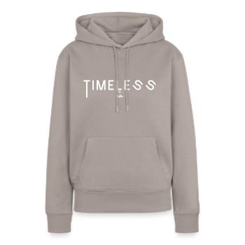 Design intemporel Simple et élégant - Sweat à capuche Premium bio Femme - taupe - Devant - Julia (174cm)