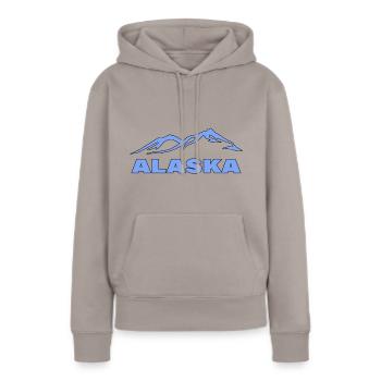 ALASKA - Sweat à capuche Premium bio Femme - taupe - Devant - Julia (174cm)