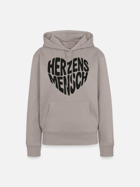 Herzensmensch - Frauen Premium Bio Hoodie - Taupe