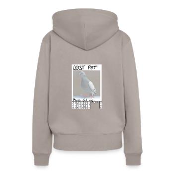 Lost pet please call me - Sweat à capuche Premium bio Femme - taupe - Dos - Julia (174cm)