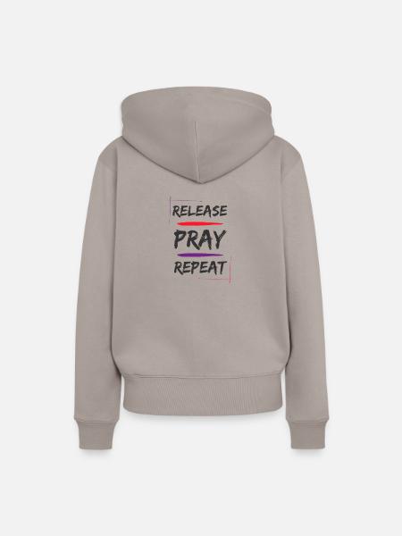 Release Pray Repeat - Frauen Premium Bio Hoodie - Taupe