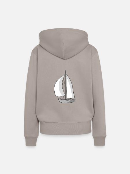 Segelboot - Frauen Premium Bio Hoodie - Taupe