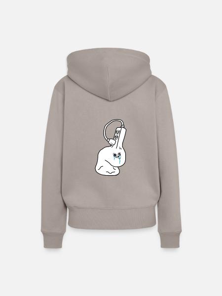 Internet Meme - Brainlet Steckdose - Frauen Premium Bio Hoodie - Taupe