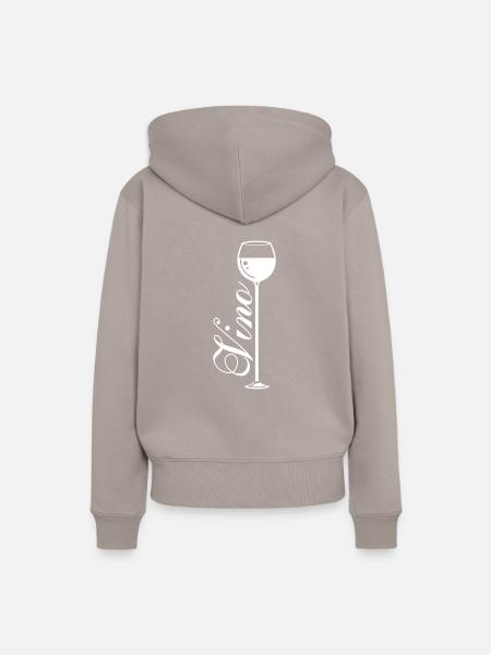 Wein Symbol Rotwein - Frauen Premium Bio Hoodie - Taupe