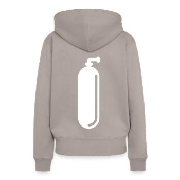 Symbole de plongée à l’oxygène - Sweat à capuche Premium bio Femme - taupe - Dos - Julia (174cm)