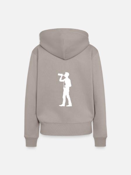 Trinker Bier - Frauen Premium Bio Hoodie - Taupe