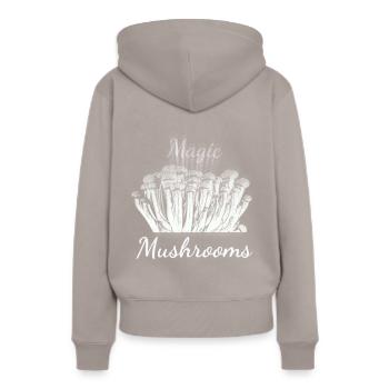 Champignons magiques - Sweat à capuche Premium bio Femme - taupe - Dos - Julia (174cm)