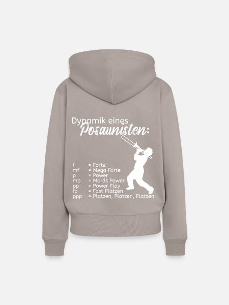 Dynamik eines Posaunisten - Posaunenspieler Musik - Frauen Premium Bio Hoodie - Taupe