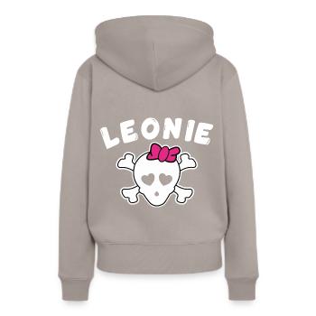Pirate Leonie Design pour les filles et les femmes - Sweat à capuche Premium bio Femme - taupe - Dos - Julia (174cm)