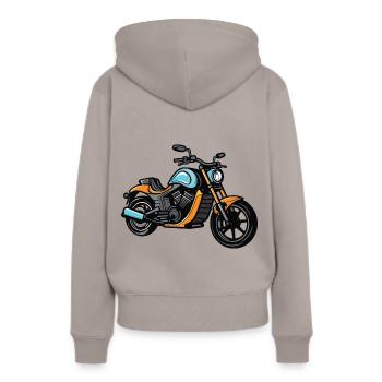 Motard Motard - Sweat à capuche Premium bio Femme - taupe - Dos - Julia (174cm)