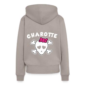 Pirate Charlotte Design pour les filles et les femmes - Sweat à capuche Premium bio Femme - taupe - Dos - Julia (174cm)