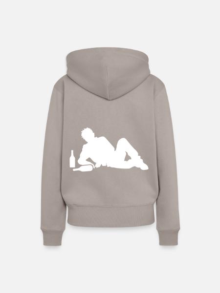 Betrunken Drunk Mann Saufen - Frauen Premium Bio Hoodie - Taupe