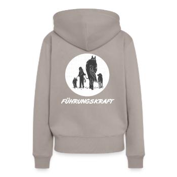 Reiterin, Führungskraft, Pferd Pony Hund Mädchen - Frauen Premium Bio Hoodie - Taupe - Hinten - Julia (174cm)