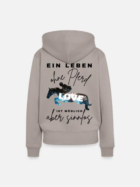 Pferd Pferde Pferdeliebe - Frauen Premium Bio Hoodie - Taupe