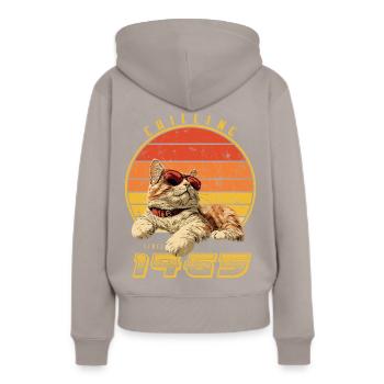 1965 Born Chill Cat - Women’s Premium Organic Hoodie - taupe - Back - Julia (174cm)